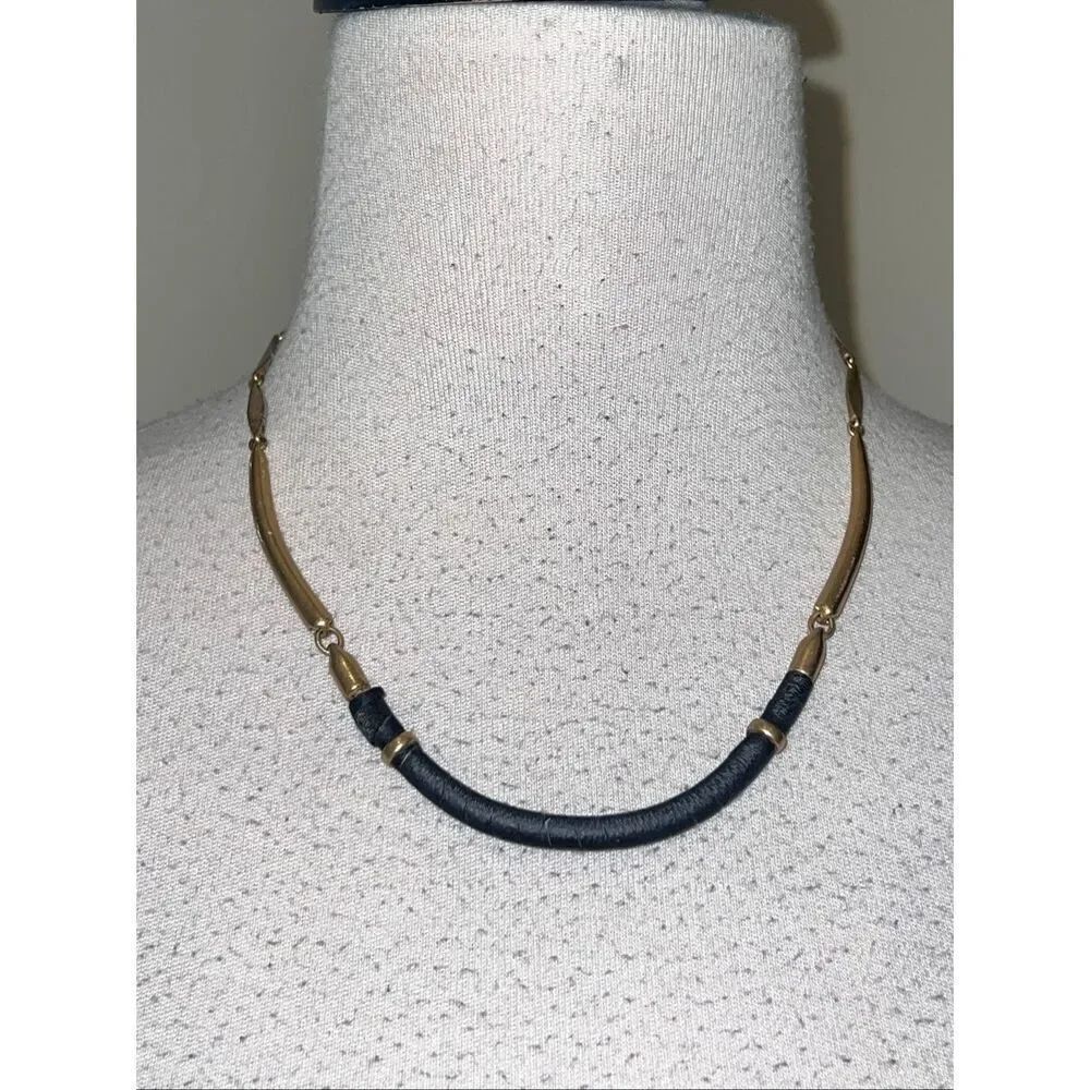 Stella & Dot Women's Marcell Collar Necklace Gold-tone And Black OS